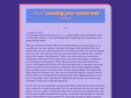 essays/webcurating screenshot