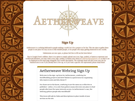 Webring/Signup screenshot