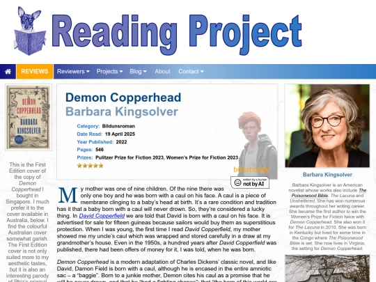 BookReviews/DemonCopperhead_BarbaraKingsolver screenshot