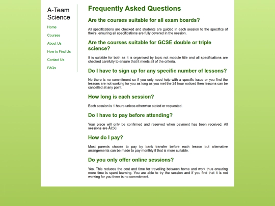 faq screenshot