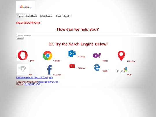 help&support screenshot