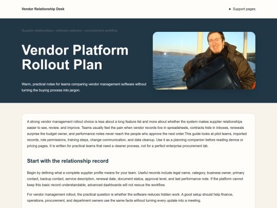 vendor-management-software-row459/implementation-rollout screenshot