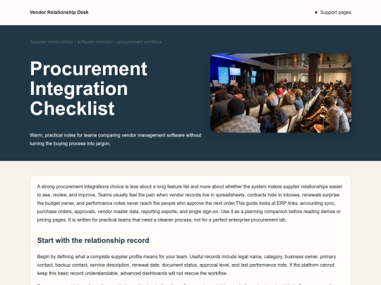 vendor-management-software-row459/procurement-integrations screenshot