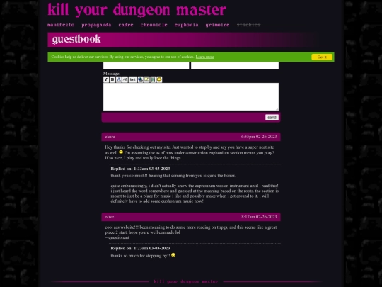guestbook screenshot