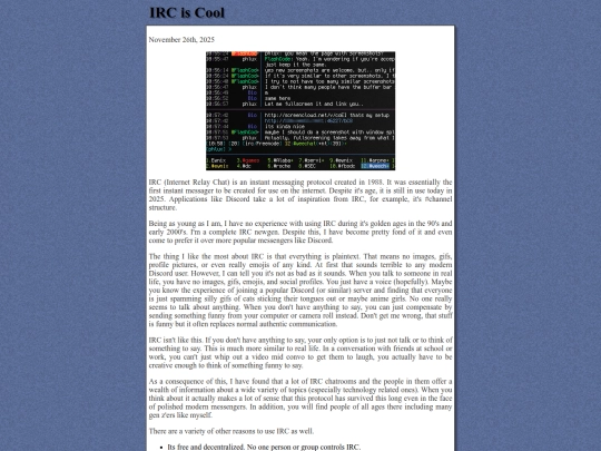 writings/irc screenshot