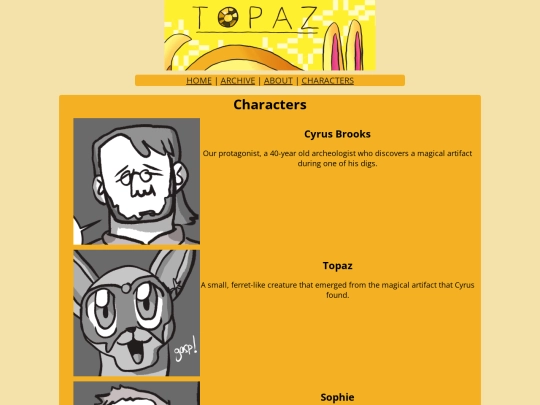 topazcomic/characters screenshot