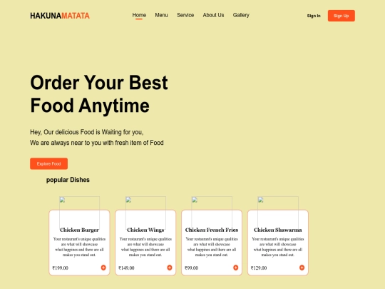 Food Site screenshot