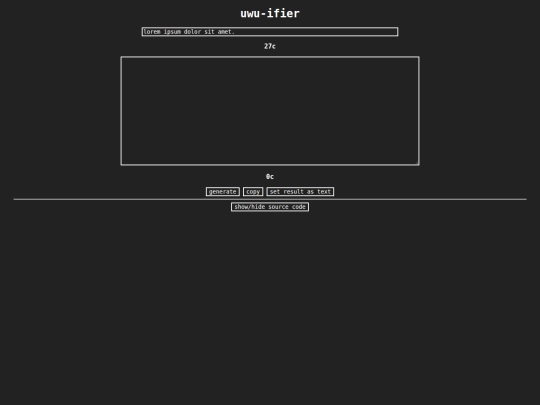 text/uwuifier screenshot