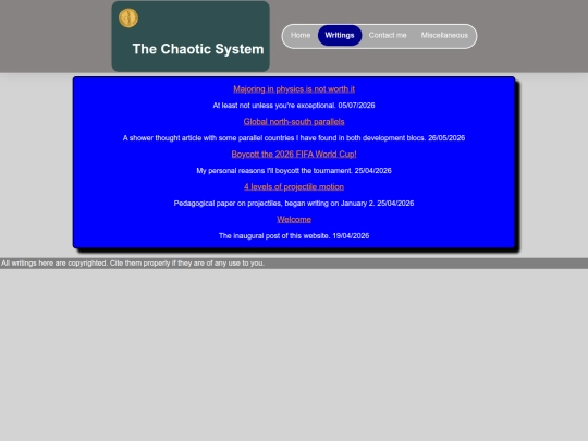 writings screenshot