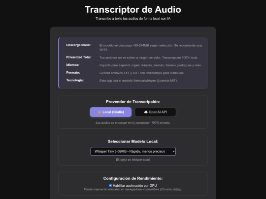 TransAudioIA screenshot