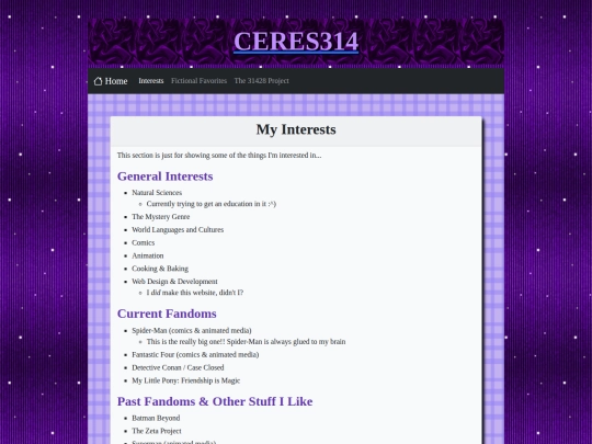 interests screenshot
