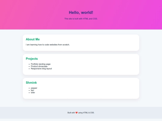htmlprac screenshot