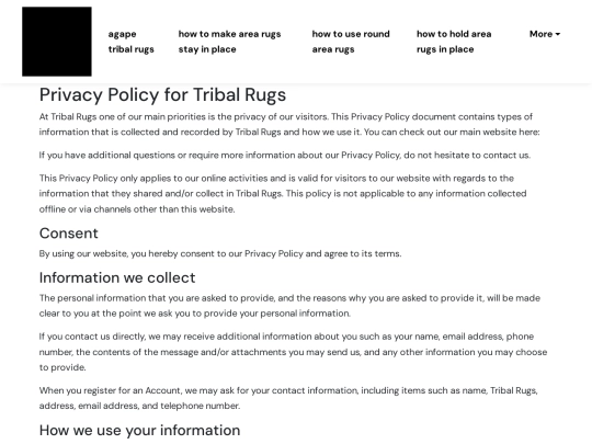 agape-tribal-rugs/privacy-policy screenshot