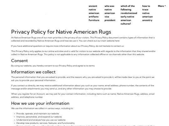 ancient-native-american-artifacts-furniture/privacy-policy screenshot