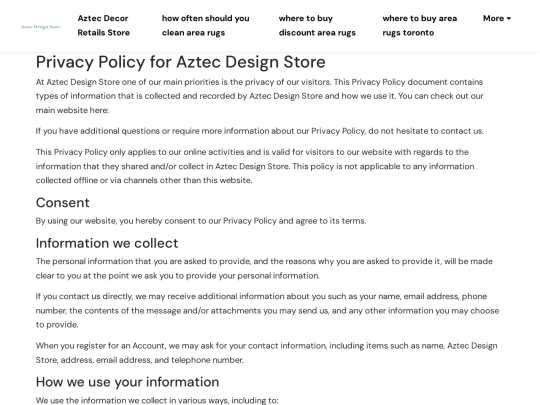 aztec-decor-retails-store/privacy-policy screenshot