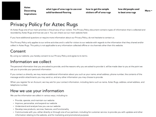 aztec-decorating-inspirations/privacy-policy screenshot