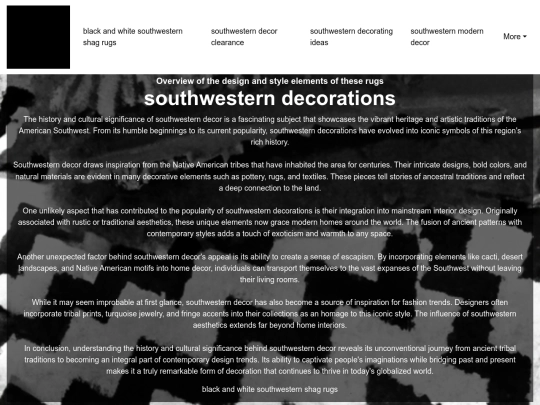 black-and-white-southwestern-shag-rugs/southwestern-decorations screenshot