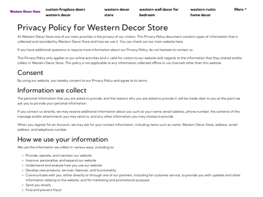 custom-fireplace-doors-western-decor/privacy-policy screenshot