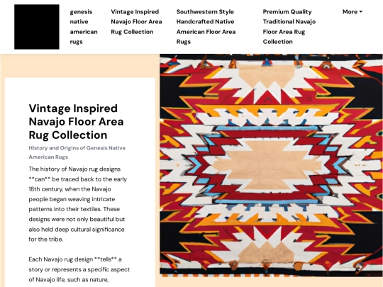 genesis-native-american-rugs/vintage-inspired-navajo-floor-area-rug-collection screenshot