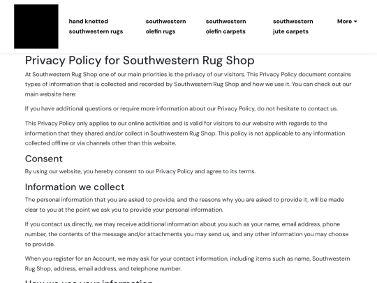 hand-knotted-southwestern-rugs/privacy-policy screenshot