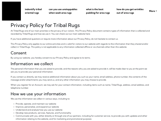 indentify-tribal-oriental-rugs/privacy-policy screenshot