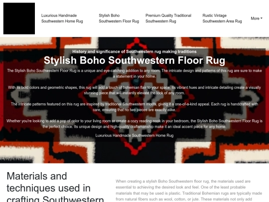 luxurious-handmade-southwestern-home-rug/stylish-boho-southwestern-floor-rug screenshot