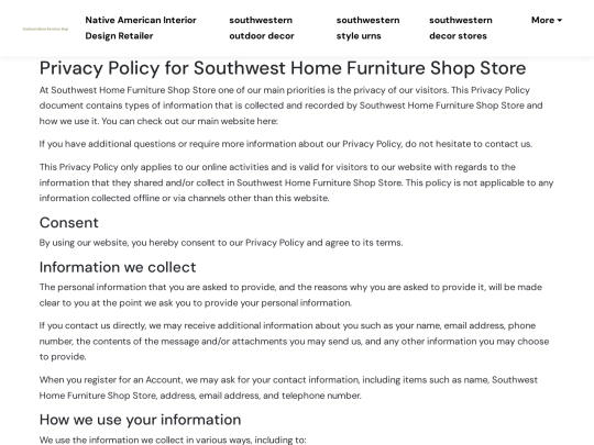 native-american-interior-design-retailer/privacy-policy screenshot