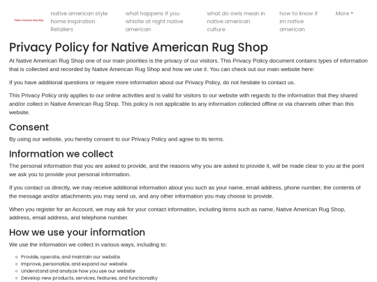 native-american-style-home-inspiration-retailers/privacy-policy screenshot