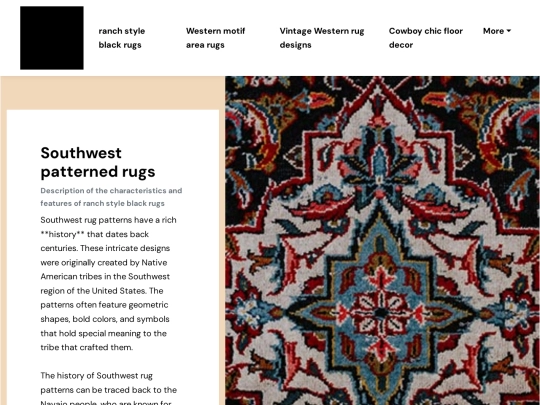 ranch-style-black-rugs/southwest-patterned-rugs screenshot
