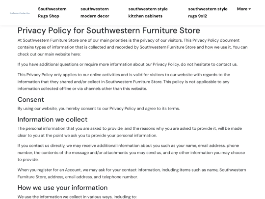 southwestern-newly-design-rugs-shop/privacy-policy screenshot