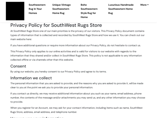 southwestern-rug-in-your-homes/privacy-policy screenshot