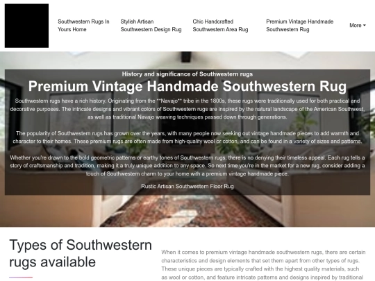 southwestern-rugs-in-yours-home/premium-vintage-handmade-southwestern-rug screenshot