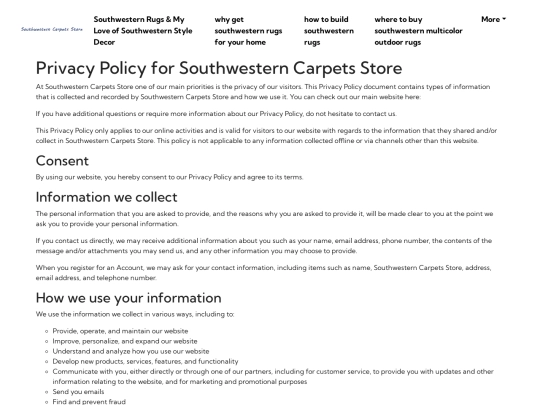 southwestern-rugs-my-love-of-southwestern-style-decor/privacy-policy screenshot