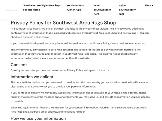 southwestern-styling-area-rugs-for-the-home/privacy-policy screenshot