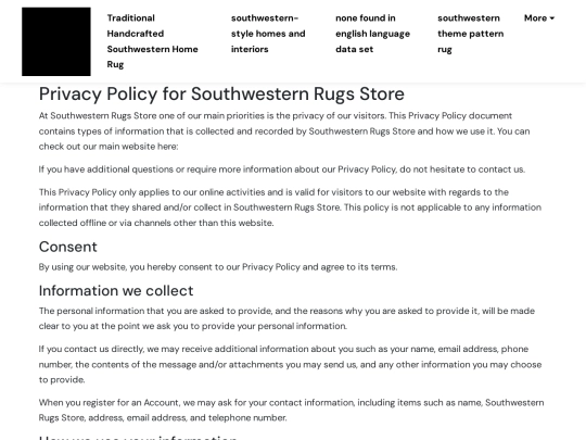 traditional-handcrafted-southwestern-home-rug/privacy-policy screenshot