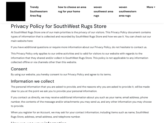 trendy-southwestern-area-rug/privacy-policy screenshot