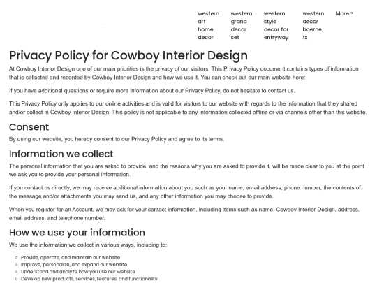 western-art-home-decor/privacy-policy screenshot