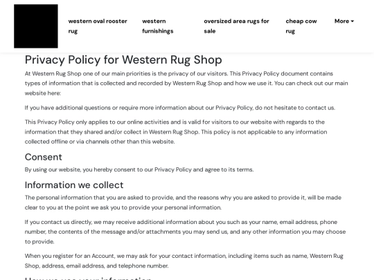 western-oval-rooster-rug/privacy-policy screenshot