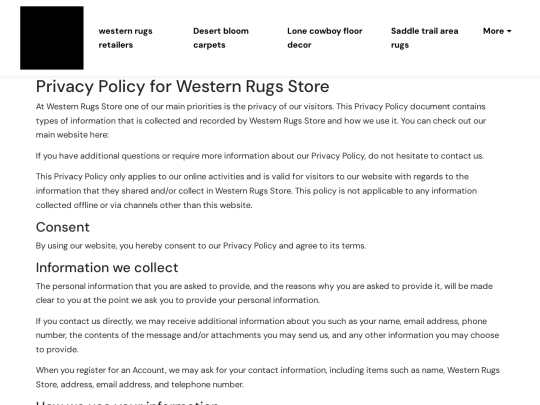 western-rugs-retailers/privacy-policy screenshot
