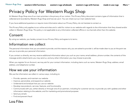 western-usa-furniture-retail-shop/privacy-policy screenshot