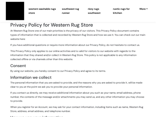 western-washable-rugs-store/privacy-policy screenshot