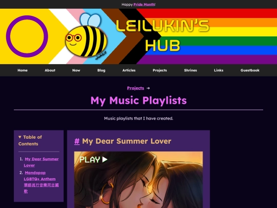 projects/playlists screenshot