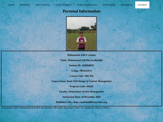 student screenshot