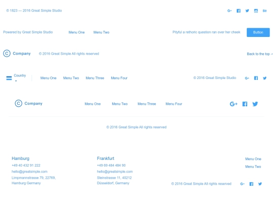 footers screenshot