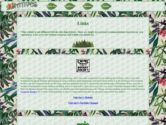Links screenshot