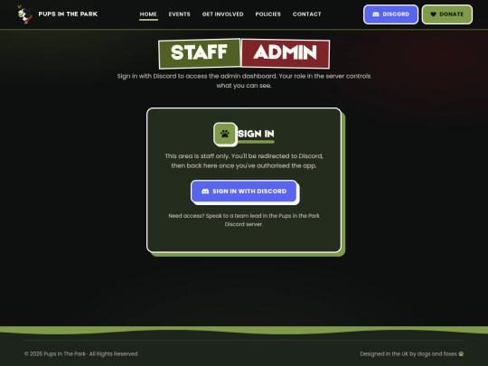 admin/dashboard screenshot