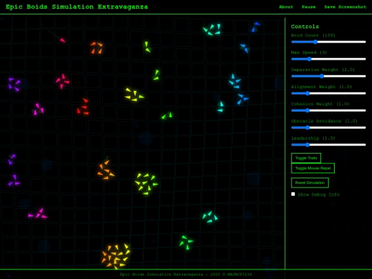 simulations/Boids screenshot
