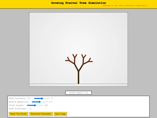 simulations/Fractal tree screenshot