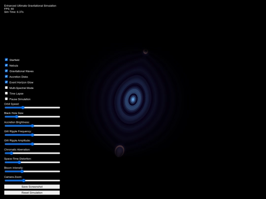 simulations/Gravitational Waves Simulation screenshot