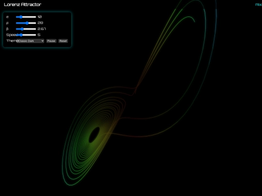 simulations/Lorenz attractor screenshot